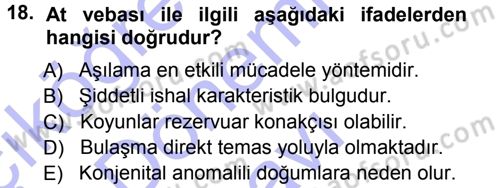 Viroloji Dersi 2012 - 2013 Yılı (Final) Dönem Sonu Sınav Soruları 18. Soru