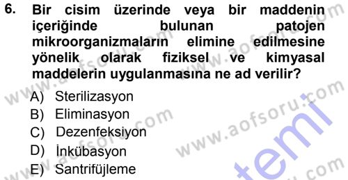 Viroloji Dersi 2012 - 2013 Yılı (Final) Dönem Sonu Sınav Soruları 6. Soru