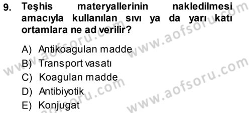 Viroloji Dersi 2013 - 2014 Yılı (Final) Dönem Sonu Sınav Soruları 9. Soru