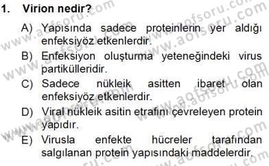 Viroloji Dersi 2013 - 2014 Yılı Tek Ders Sınav Soruları 1. Soru
