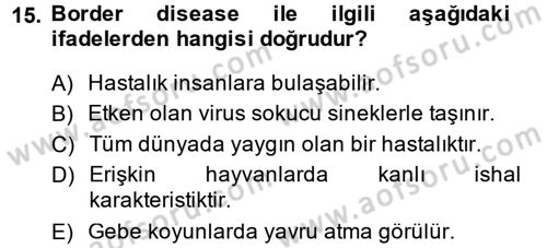 Viroloji Dersi 2014 - 2015 Yılı (Final) Dönem Sonu Sınav Soruları 15. Soru