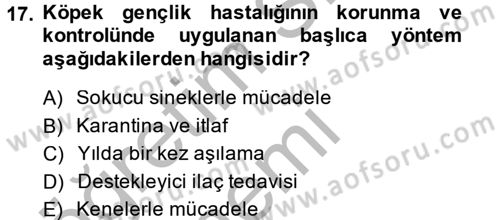 Viroloji Dersi 2014 - 2015 Yılı (Final) Dönem Sonu Sınav Soruları 17. Soru