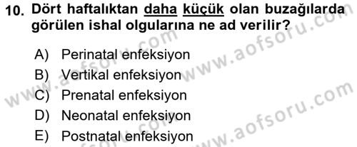 Viroloji Dersi 2016 - 2017 Yılı 3 Ders Sınav Soruları 10. Soru