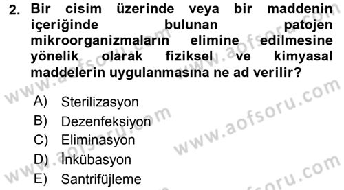 Viroloji Dersi 2016 - 2017 Yılı 3 Ders Sınav Soruları 2. Soru