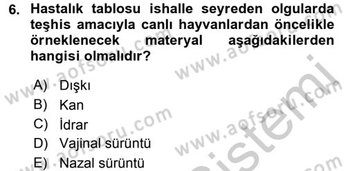 Viroloji Dersi 2016 - 2017 Yılı 3 Ders Sınav Soruları 6. Soru