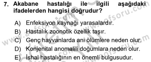 Viroloji Dersi 2016 - 2017 Yılı 3 Ders Sınav Soruları 7. Soru