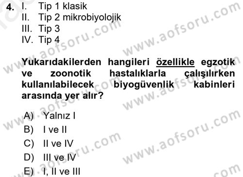 Viroloji Dersi 2017 - 2018 Yılı 3 Ders Sınav Soruları 4. Soru
