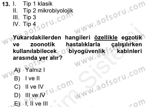 Viroloji Dersi 2017 - 2018 Yılı (Final) Dönem Sonu Sınav Soruları 13. Soru