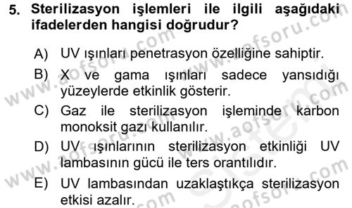 Viroloji Dersi 2017 - 2018 Yılı (Final) Dönem Sonu Sınav Soruları 5. Soru