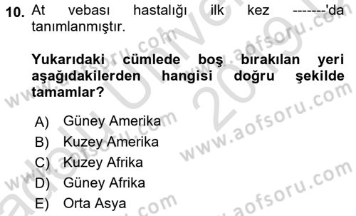 Viroloji Dersi 2018 - 2019 Yılı 3 Ders Sınav Soruları 10. Soru