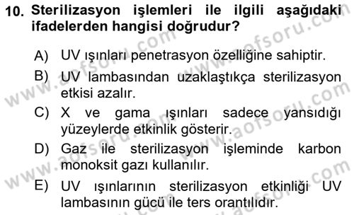 Viroloji Dersi 2022 - 2023 Yılı Yaz Okulu Sınavı 10. Soru