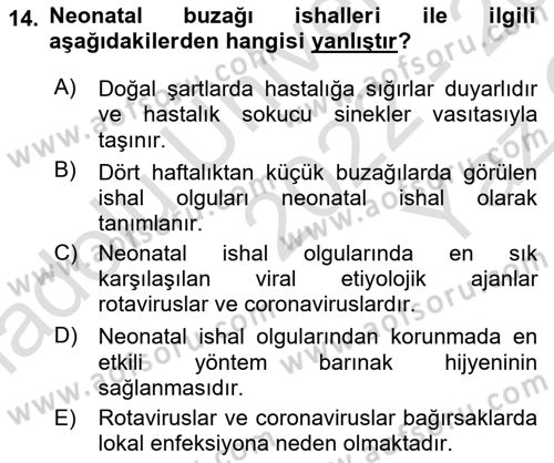 Viroloji Dersi 2022 - 2023 Yılı Yaz Okulu Sınavı 14. Soru