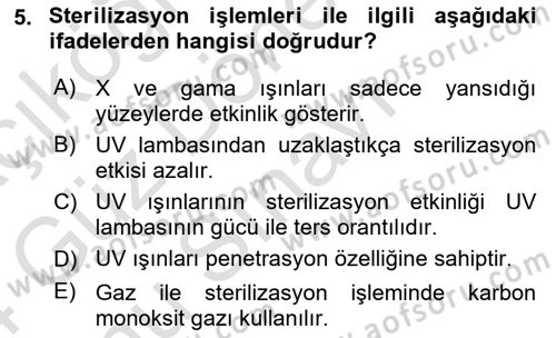 Viroloji Dersi 2023 - 2024 Yılı (Final) Dönem Sonu Sınav Soruları 5. Soru