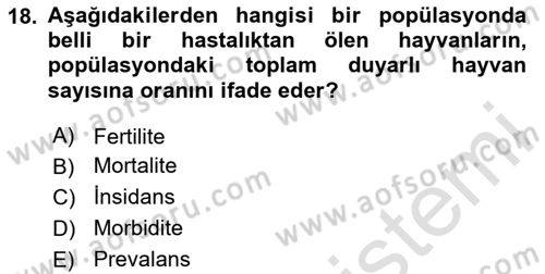 Viroloji Dersi 2023 - 2024 Yılı Yaz Okulu Sınav Soruları 18. Soru