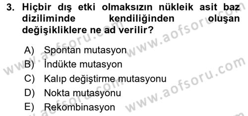 Viroloji Dersi 2023 - 2024 Yılı Yaz Okulu Sınavı 3. Soru