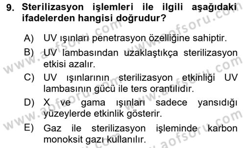 Viroloji Dersi 2023 - 2024 Yılı Yaz Okulu Sınav Soruları 9. Soru