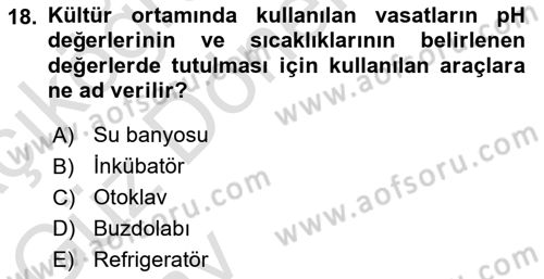Viroloji Dersi 2024 - 2025 Yılı (Vize) Ara Sınav Soruları 18. Soru