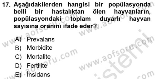 Viroloji Dersi 2025 - 2026 Yılı Yaz Okulu Sınav Soruları 17. Soru