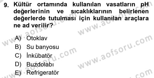 Viroloji Dersi 2025 - 2026 Yılı Yaz Okulu Sınav Soruları 9. Soru