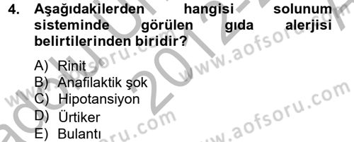 Gıda Güvenliğinin Temel Prensipleri Dersi 2012 - 2013 Yılı (Vize) Ara Sınav Soruları 4. Soru