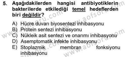 Gıda Güvenliğinin Temel Prensipleri Dersi 2012 - 2013 Yılı (Vize) Ara Sınav Soruları 5. Soru