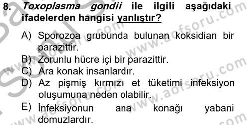 Gıda Güvenliğinin Temel Prensipleri Dersi 2012 - 2013 Yılı (Final) Dönem Sonu Sınav Soruları 8. Soru