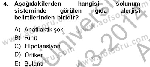 Gıda Güvenliğinin Temel Prensipleri Dersi 2013 - 2014 Yılı (Vize) Ara Sınav Soruları 4. Soru