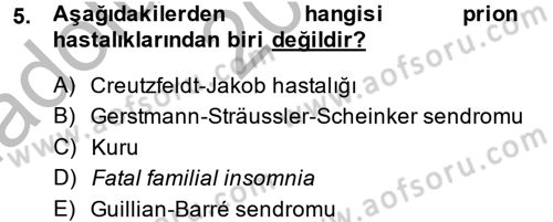 Gıda Güvenliğinin Temel Prensipleri Dersi 2013 - 2014 Yılı (Vize) Ara Sınav Soruları 5. Soru
