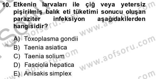 Gıda Güvenliğinin Temel Prensipleri Dersi 2013 - 2014 Yılı (Final) Dönem Sonu Sınav Soruları 10. Soru