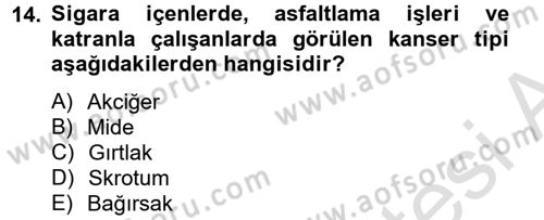 Gıda Güvenliğinin Temel Prensipleri Dersi 2013 - 2014 Yılı Tek Ders Sınav Soruları 14. Soru