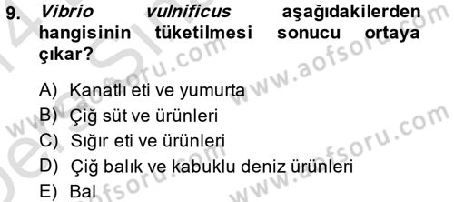 Gıda Güvenliğinin Temel Prensipleri Dersi 2013 - 2014 Yılı Tek Ders Sınav Soruları 9. Soru