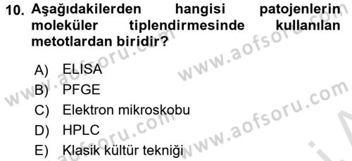 Gıda Güvenliğinin Temel Prensipleri Dersi 2015 - 2016 Yılı (Final) Dönem Sonu Sınav Soruları 10. Soru