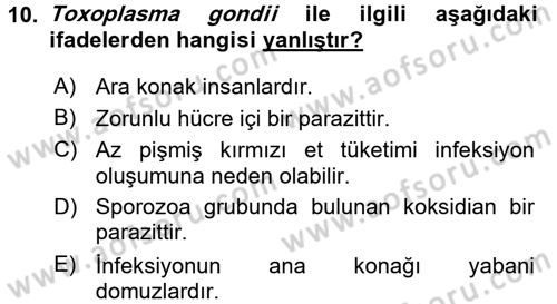 Gıda Güvenliğinin Temel Prensipleri Dersi 2015 - 2016 Yılı Tek Ders Sınav Soruları 10. Soru