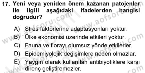 Gıda Güvenliğinin Temel Prensipleri Dersi 2015 - 2016 Yılı Tek Ders Sınav Soruları 17. Soru