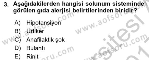 Gıda Güvenliğinin Temel Prensipleri Dersi 2016 - 2017 Yılı 3 Ders Sınav Soruları 3. Soru