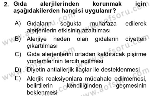 Gıda Güvenliğinin Temel Prensipleri Dersi 2016 - 2017 Yılı (Vize) Ara Sınav Soruları 2. Soru