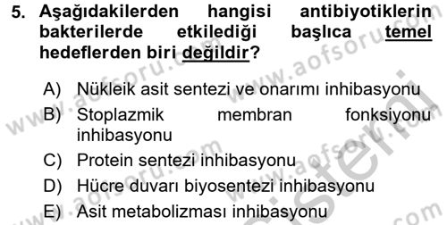 Gıda Güvenliğinin Temel Prensipleri Dersi 2016 - 2017 Yılı (Vize) Ara Sınav Soruları 5. Soru