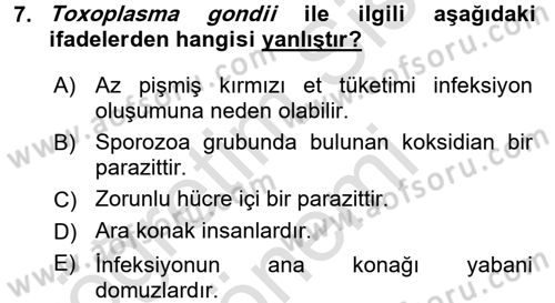 Gıda Güvenliğinin Temel Prensipleri Dersi 2016 - 2017 Yılı (Final) Dönem Sonu Sınav Soruları 7. Soru