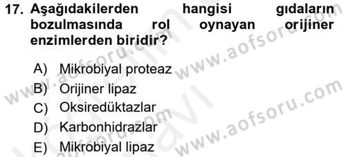 Gıda Güvenliğinin Temel Prensipleri Dersi 2017 - 2018 Yılı 3 Ders Sınav Soruları 17. Soru