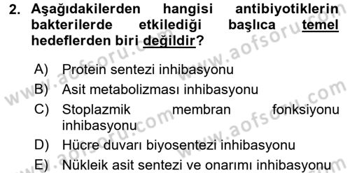 Gıda Güvenliğinin Temel Prensipleri Dersi 2017 - 2018 Yılı 3 Ders Sınav Soruları 2. Soru