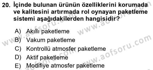 Gıda Güvenliğinin Temel Prensipleri Dersi 2017 - 2018 Yılı 3 Ders Sınav Soruları 20. Soru