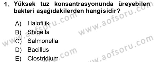 Gıda Güvenliğinin Temel Prensipleri Dersi 2017 - 2018 Yılı (Vize) Ara Sınav Soruları 1. Soru