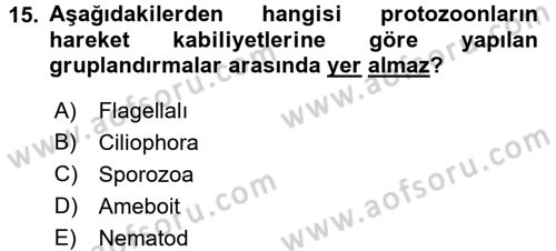 Gıda Güvenliğinin Temel Prensipleri Dersi 2017 - 2018 Yılı (Vize) Ara Sınav Soruları 15. Soru