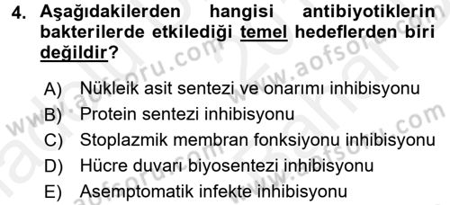 Gıda Güvenliğinin Temel Prensipleri Dersi 2017 - 2018 Yılı (Vize) Ara Sınav Soruları 4. Soru