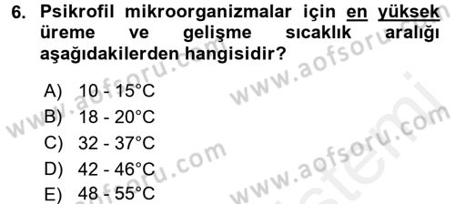Gıda Güvenliğinin Temel Prensipleri Dersi 2017 - 2018 Yılı (Vize) Ara Sınav Soruları 6. Soru