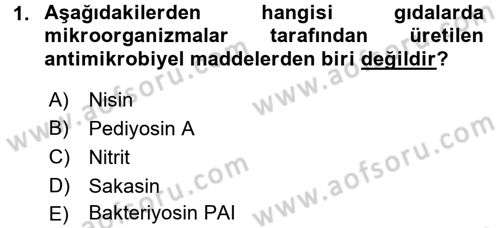 Gıda Güvenliğinin Temel Prensipleri Dersi 2017 - 2018 Yılı (Final) Dönem Sonu Sınav Soruları 1. Soru