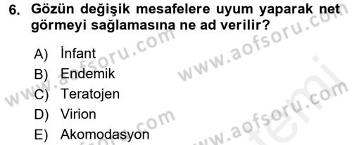 Gıda Güvenliğinin Temel Prensipleri Dersi 2017 - 2018 Yılı (Final) Dönem Sonu Sınav Soruları 6. Soru