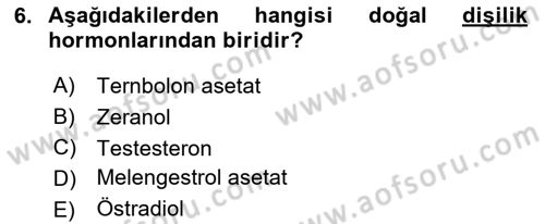 Gıda Güvenliğinin Temel Prensipleri Dersi 2018 - 2019 Yılı 3 Ders Sınav Soruları 6. Soru