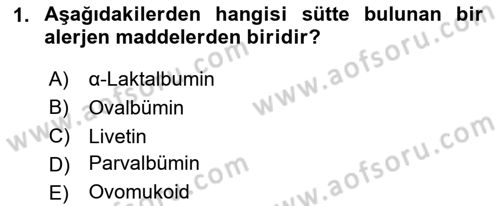 Gıda Güvenliğinin Temel Prensipleri Dersi 2020 - 2021 Yılı Yaz Okulu Sınav Soruları 1. Soru