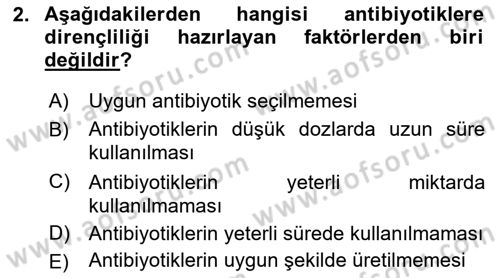 Gıda Güvenliğinin Temel Prensipleri Dersi 2020 - 2021 Yılı Yaz Okulu Sınav Soruları 2. Soru